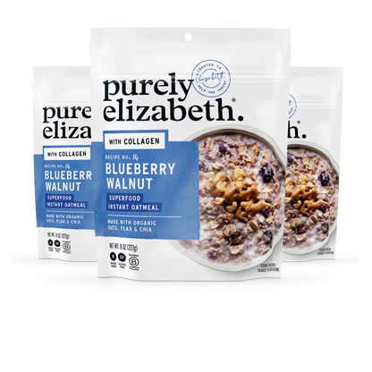 Blueberry Walnut Superfood Oatmeal Pouch with Collagen