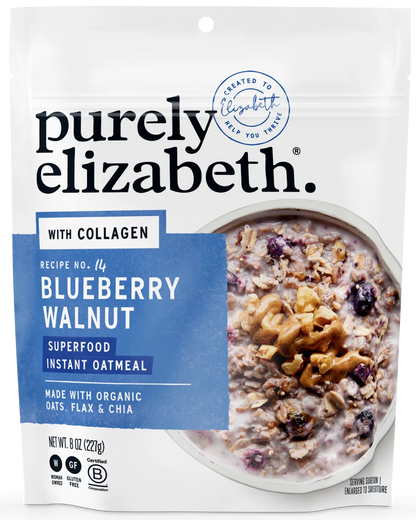 Blueberry Walnut Superfood Oatmeal Pouch with Collagen