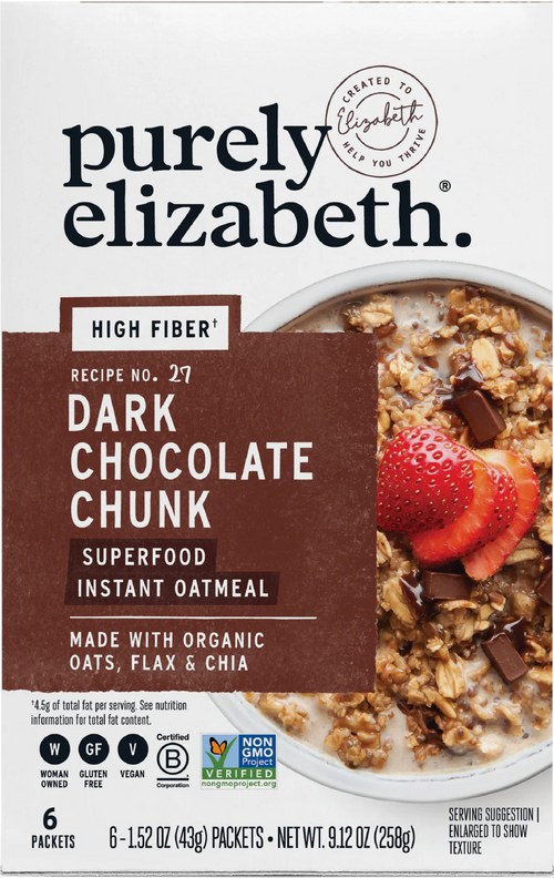 Dark Chocolate Chunk Superfood Oatmeal Multipack with Prebiotic Fiber